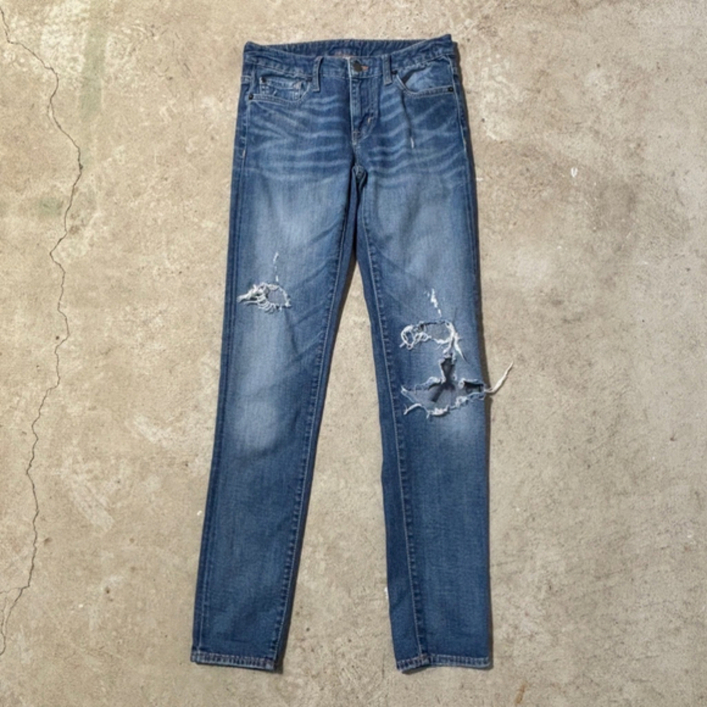Denim & Supply Jeans Women’s Size 26 Blue Low Rise Slim Zipper Fly Distressed